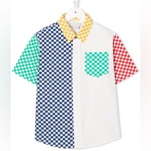 STELLA MCCARTNEY KIDS
Colorblocked checked cotton shirt